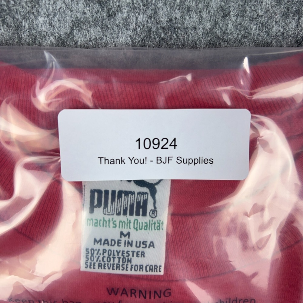 VTG PUMA Shirt Mens Medium Red Sportswear Logo Single Stitch 80s Tee USA‎ Made - Picture 10 of 10